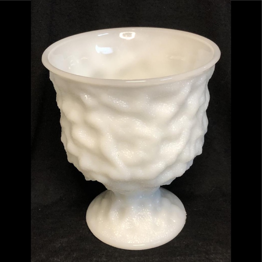 🇺🇸4 For $20 Vintage Milkglass Planter Urn Crinkle Pattern